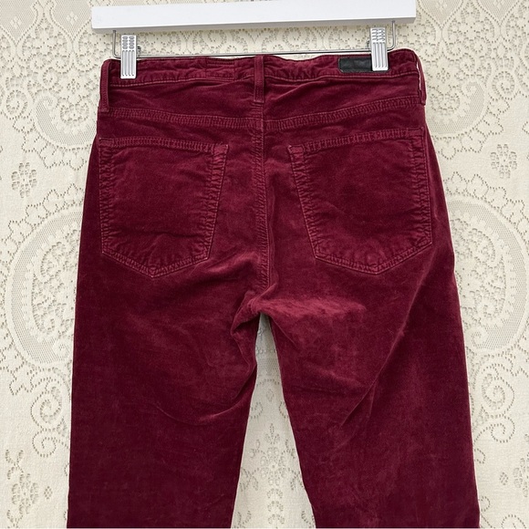 AG Adriano Goldschmied The Boot Crop Velvet Flare Crop in Gooseberry - Picture 10 of 11